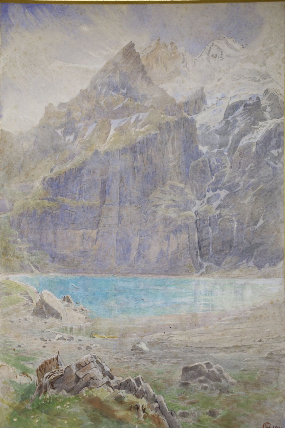 Harry Goodwin, watercolour, Mountain lake, monogrammed and dated 1904, 53 x 36cm, unframed